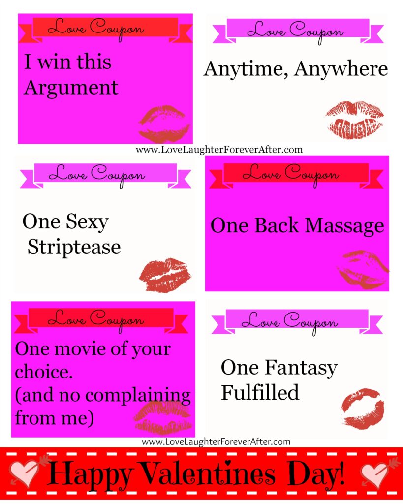 Free Couples Valentines Day Coupon Printable Love Laughter Foreverafter