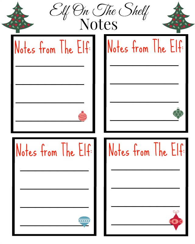 Love, Laughter, ForeverafterFree Printable Elf on the Shelf Notes