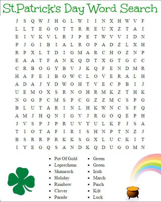Free St Patrick s Day Printable Activities For Kids