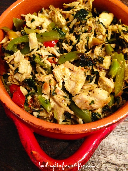 Chicken with Kale and Tri Color Peppers Recipe