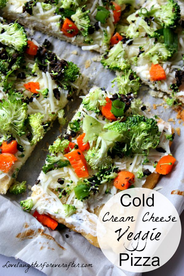 cold cream cheese veggie pizza