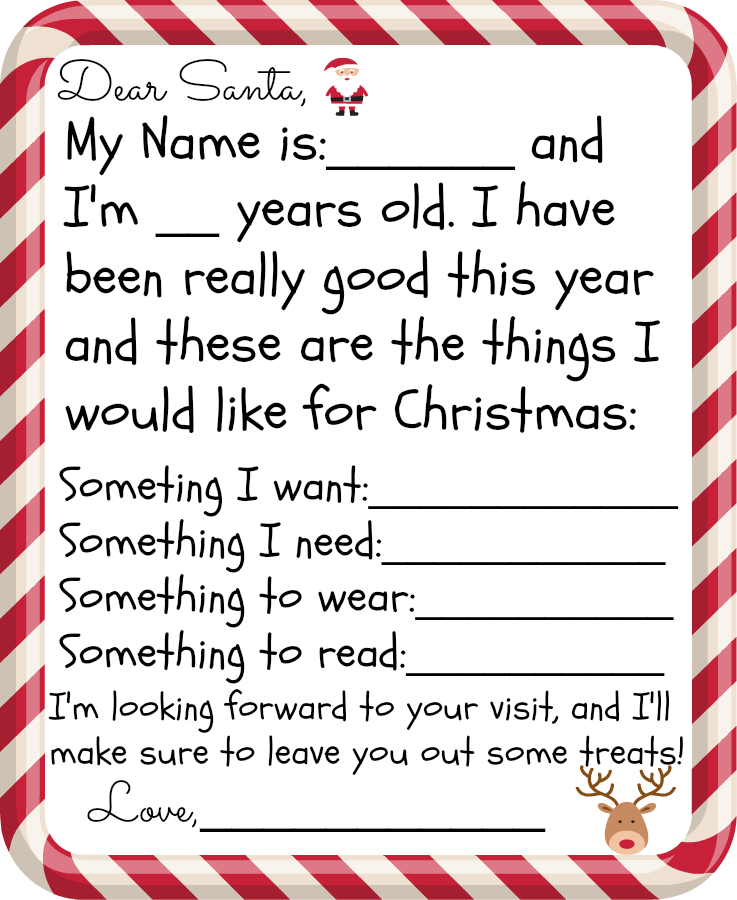 free santa letter printable