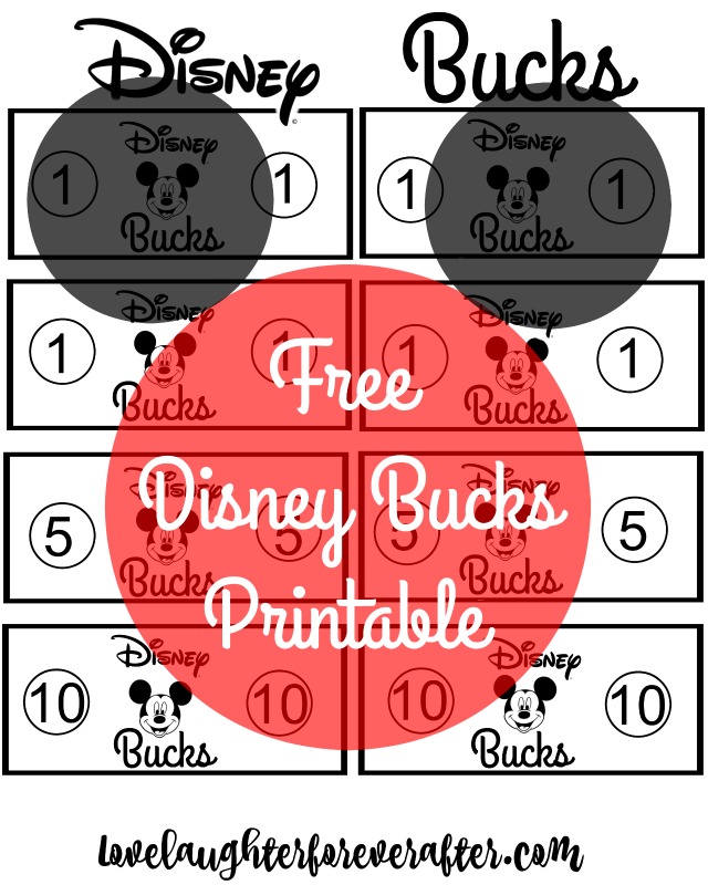 Free Disney Bucks Printable