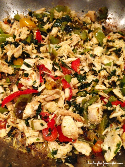 Organic Chicken with Kale and Tri Color Peppers Recipe