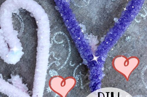 DIY crystal hearts craft