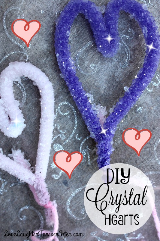 DIY crystal hearts craft
